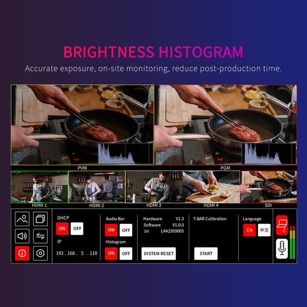 FEELWORLD L4 Multi-camera Video Mixer Switcher 10.1" Touch Screen with USB3.0 Fast Streaming