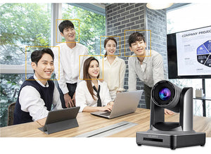 The POE20X PTZ camera uses auto focus and smart frame to capture everyone