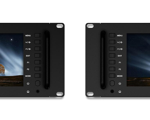 FEELWORLD D71 PLUS DUAL 7" 3RU RACK MOUNT MONITOR 4K HDMI SDI 1920X1200 IPS