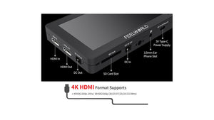feelworld f6 plus on camera field monitor touch screen controls 4k hdmi