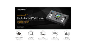 feelworld livepro l1 v1 live mixer switcher engaging productions