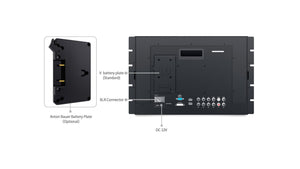 seetec p1739hsdrm rack mount monitor battery plate and xlr power connector
