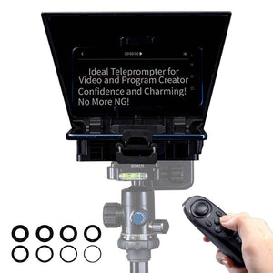 FEELWORLD TP2 8" PORTABLE TELEPROMPTER UP 8" SMARTPHONE TABLET PROMPTER FOR DSLR CAMERA RECORD - Feelworld