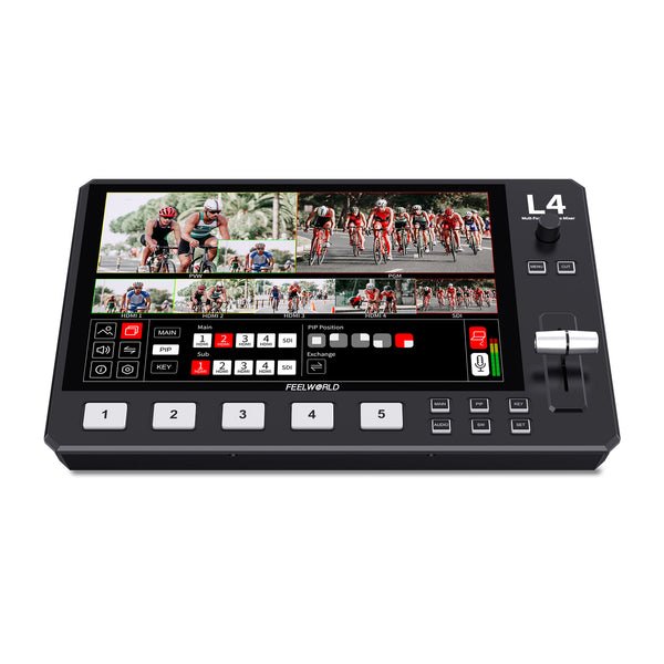 FEELWORLD L4 Multi-camera Video Mixer Switcher 10.1" Touch Screen with USB3.0 Fast Streaming