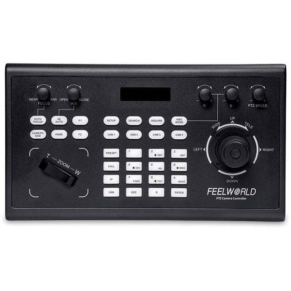 FEELWORLD KBC10 PTZ CAMERA CONTROLLER WITH JOYSTICK AND KEYBOARD CONTROL LCD DISPLAY POE SUPPORTED - Feelworld