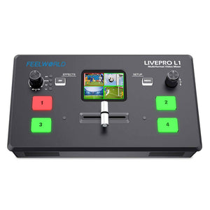 FEELWORLD LIVEPRO L1 V1 MULTI CAMERA VIDEO MIXER SWITCHER LCD SCREEN 4 HDMI INPUT USB3.0 LIVE STREAM - Feelworld