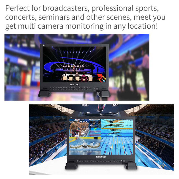 SEETEC 4K156-9HSD 15.6 INCH 4K 3840X2160 DIRECTOR BROADCAST MONITOR SDI 4 HDMI INPUT QUAD DISPLAY - Feelworld