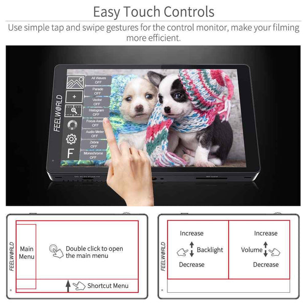 FEELWORLD F7 PRO 7 INCH 3D LUT TOUCHSCREEN DSLR CAMERA FIELD DIRECTOR AC MONITOR 1920X1200 IPS PANEL - Feelworld