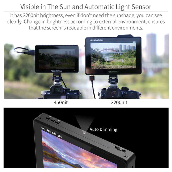 FEELWORLD LUT7 PRO 7 INCH 2200NITS DSLR CAMERA FIELD MONITOR LUT TOUCH F970 EXTERNAL KIT HDMI - Feelworld
