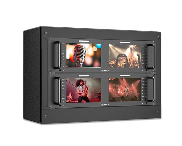 FEELWORLD D71 PLUS DUAL 7" 3RU RACK MOUNT MONITOR 4K HDMI SDI 1920X1200 IPS