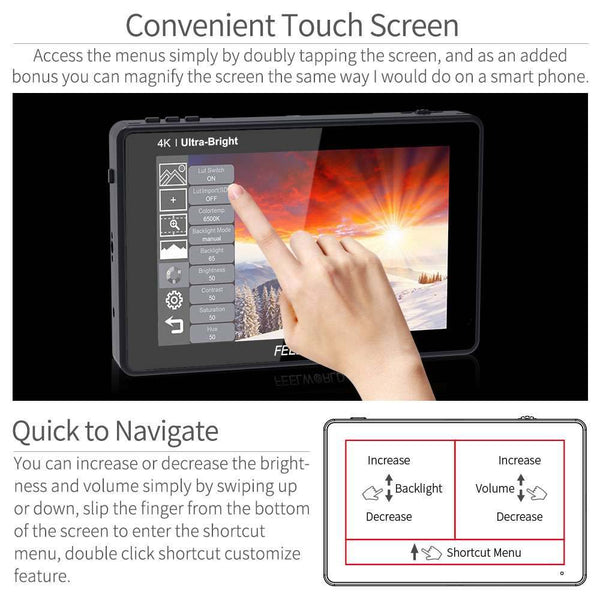 FEELWORLD LUT7 7 INCH ULTRA BRIGHT 2200NIT TOUCH SCREEN CAMERA DSLR FIELD MONITOR WITH 3D LUT - Feelworld