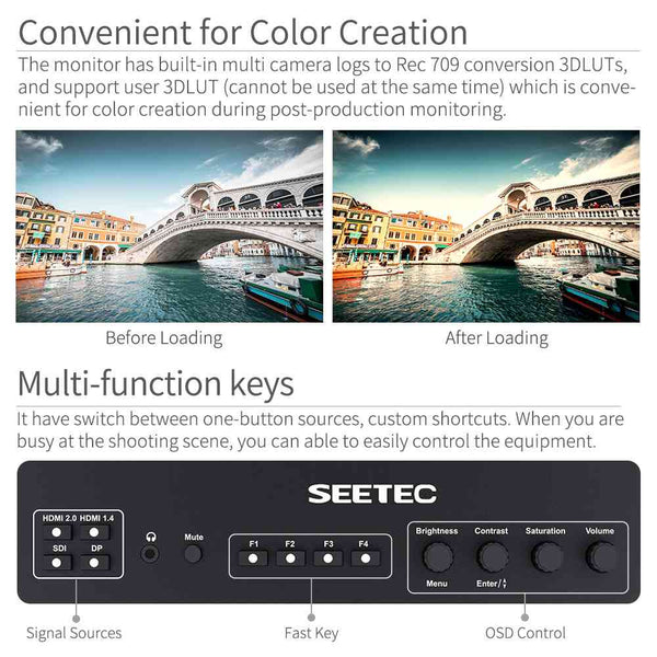 SEETEC LUT215 21.5 INCH 1920X1080 POST PRODUCTION MONITOR BROADCAST UMD TEXT TALLY LUT SDI HDMI - Feelworld