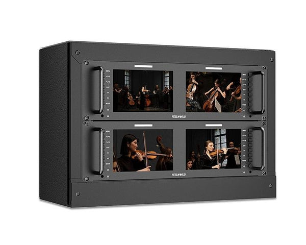 FEELWORLD D71 PLUS-H DUAL 7" 3RU RACK MOUNT MONITOR 4K HDMI 1920X1200 IPS