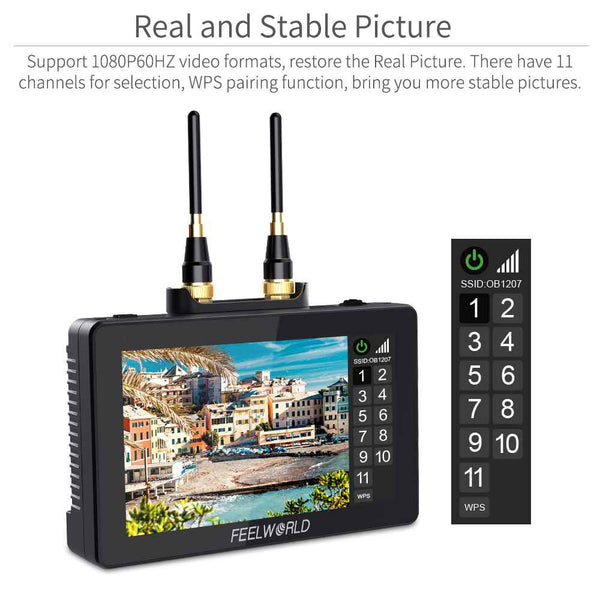FEELWORLD FT6 FR6 wirelsss ideo transmission has a real and stable picture with 11 channels