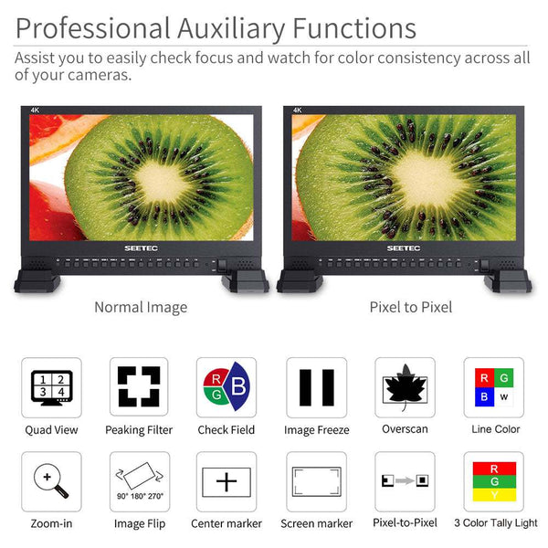 SEETEC 4K156-9HSD 15.6 INCH 4K 3840X2160 DIRECTOR BROADCAST MONITOR SDI 4 HDMI INPUT QUAD DISPLAY - Feelworld