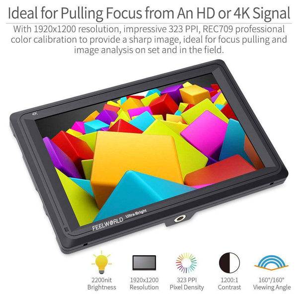 FEELWORLD FW279 7 INCH ULTRA BRIGHT 2200NIT DAYLIGHT VIEWABLE DSLR CAMERA FIELD MONITOR 4K HDMI - Feelworld