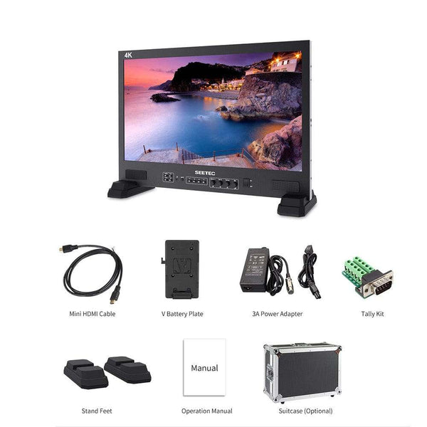 SEETEC FS215-S4K 17.3 INCH 1920X1080 BROADCAST DIRECTOR MONITOR UMD TEXT TALLY DISPLAY SDI HDMI - Feelworld