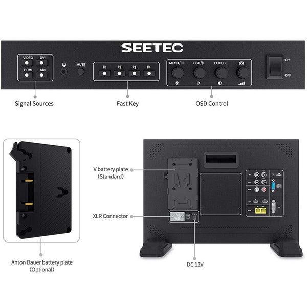 SEETEC FS173-S4K 17.3 INCH 1920X1080 BROADCAST DIRECTOR MONITOR UMD TEXT TALLY DISPLAY SDI HDMI - Feelworld
