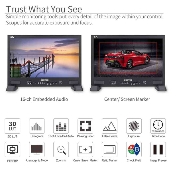 SEETEC LUT215 21.5 INCH 1920X1080 POST PRODUCTION MONITOR BROADCAST UMD TEXT TALLY LUT SDI HDMI - Feelworld