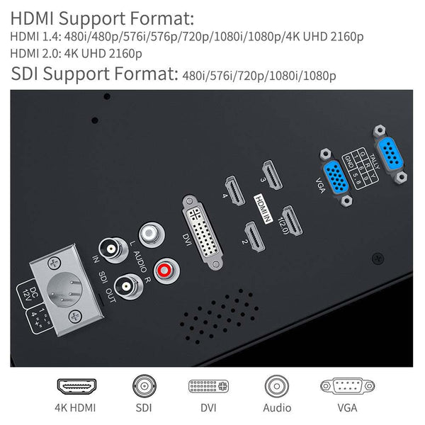 SEETEC 4K156-9HSD 15.6 INCH 4K 3840X2160 DIRECTOR BROADCAST MONITOR SDI 4 HDMI INPUT QUAD DISPLAY - Feelworld