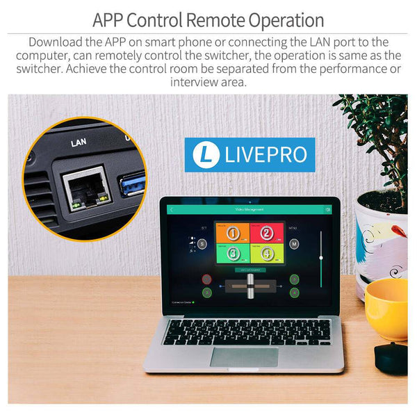 FEELWORLD LIVEPRO L1 V1 MULTI CAMERA VIDEO MIXER SWITCHER LCD SCREEN 4 HDMI INPUT USB3.0 LIVE STREAM - Feelworld