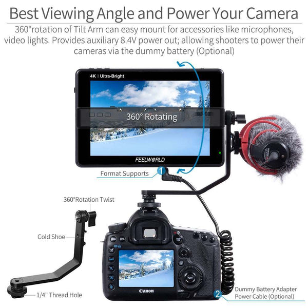 FEELWORLD LUT7 7 INCH ULTRA BRIGHT 2200NIT TOUCH SCREEN CAMERA DSLR FIELD MONITOR WITH 3D LUT - Feelworld