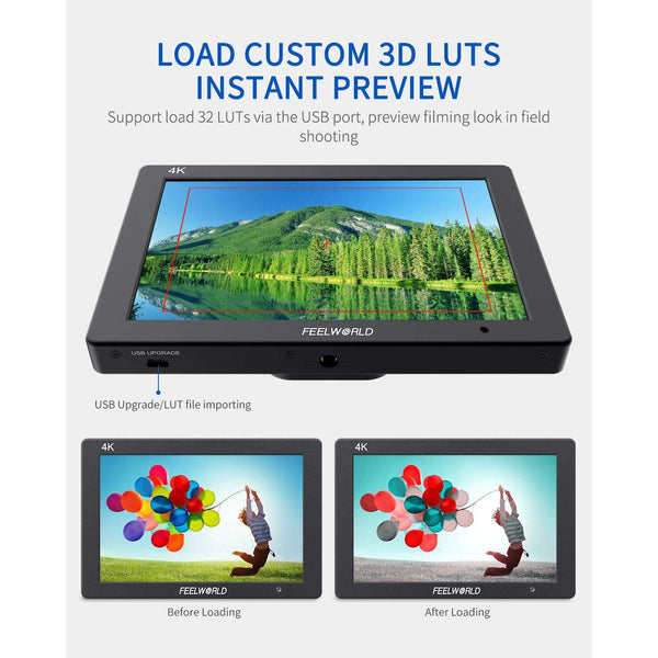 FEELWORLD T7 PLUS 7 INCH 3D LUT DSLR CAMERA FIELD MONITOR WITH WAVEFORM 4K HDMI ALUMINUM HOUSING - Feelworld
