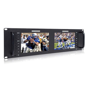 FEELWORLD D71 DUAL 7 INCH 3RU BROADCAST SDI RACK MOUNT MONITOR IPS 3G SDI HDMI AV INPUT AND OUTPUT - Feelworld