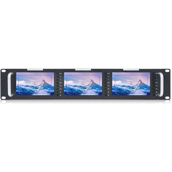 FEELWORLD T51-H TRIPLE 5 INCH 2RU LCD RACK MOUNT WITH SDI HDMI AV INPUT AND OUTPUT BROADCAST MONITORS - Feelworld