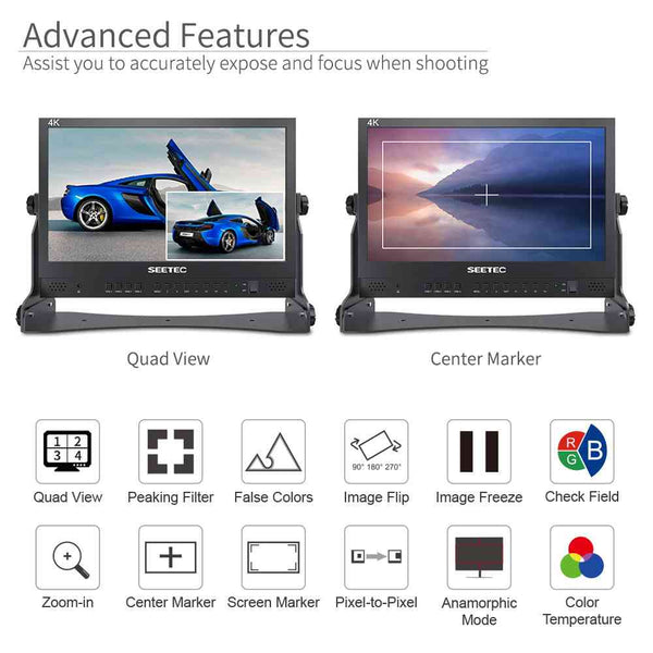 SEETEC ATEM156 15.6 INCH LIVE STREAMING BROADCAST MONITOR WITH 4 HDMI INPUT OUTPUT - Feelworld