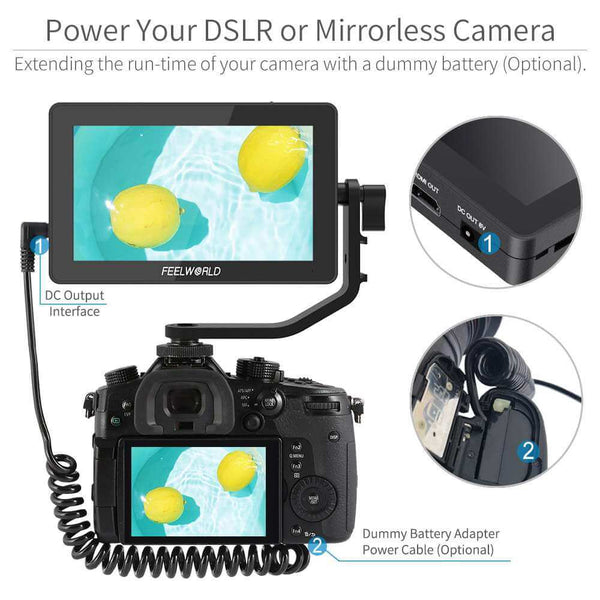 FEELWORLD F6 PLUS 5.5 INCH SMALL TOUCH SCREEN 3D LUT CAMERA DSLR FIELD MONITOR 1920X1080 HD 4K HDMI - Feelworld