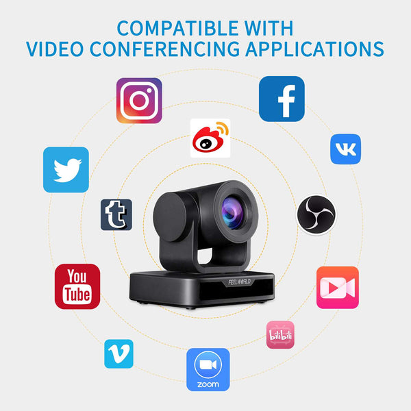 FEELWORLD USB10X VIDEO CONFERENCE USB PTZ CAMERA 10X OPTICAL ZOOM FULL HD 1080P FOR LIVE STREAMING - Feelworld