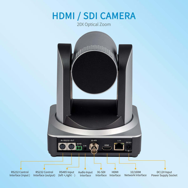 FEELWORLD POE20X SIMULTANEOUS 3G-SDI HDMI IP LIVE STREAMING PTZ CAMERA WITH 20X ZOOM POE SUPPORTED - Feelworld
