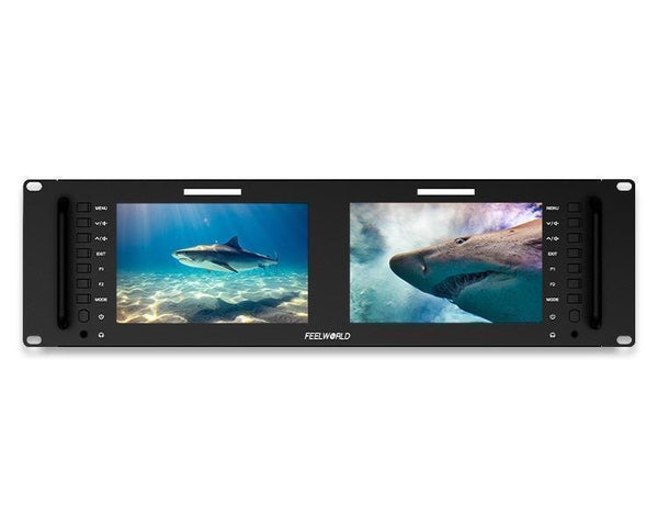 FEELWORLD D71 PLUS-H DUAL 7" 3RU RACK MOUNT MONITOR 4K HDMI 1920X1200 IPS