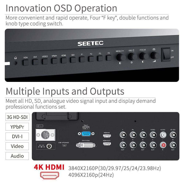 SEETEC P173-9HSD 17.3 INCH 1920X1080 BROADCAST DIRECTOR MONITOR WITH SDI 4K HDMI - Feelworld