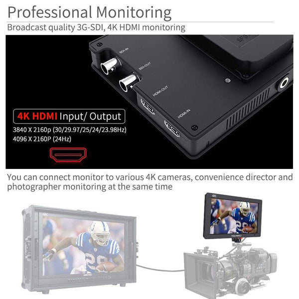 FEELWORLD FW703 7 INCH IPS 3G SDI DSLR CAMERA FIELD MONITOR FULL HD 1920X1200 4K HDMI VIDEO ASSIST - Feelworld
