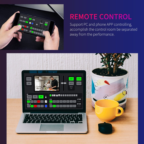 FEELWORLD L4 Multi-camera Video Mixer Switcher 10.1" Touch Screen with USB3.0 Fast Streaming