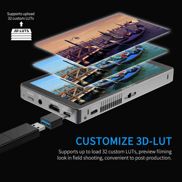 FEELWORLD P6XL 6 Inch 1200nit Built in Battery Aluminium DSLR Camera Field Monitor Touch Screen 4K HDMI