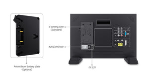 seetec fs173s4k sdi broadcast monitor battery plate and dc input