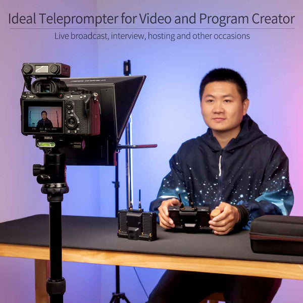 FEELWORLD TP2 8" PORTABLE TELEPROMPTER UP 8" SMARTPHONE TABLET PROMPTER FOR DSLR CAMERA RECORD - Feelworld