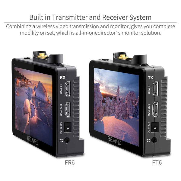 FEELWORLD FT6 FR6 has a built in transmitter and receiver system to gie complete mobility on set