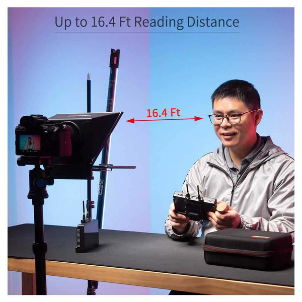 FEELWORLD TP2A PORTABLE 8" TELEPROMPTER SUPPORTS TABLET PROMPTING SMARTPHONE DSLR SHOOTING - Feelworld