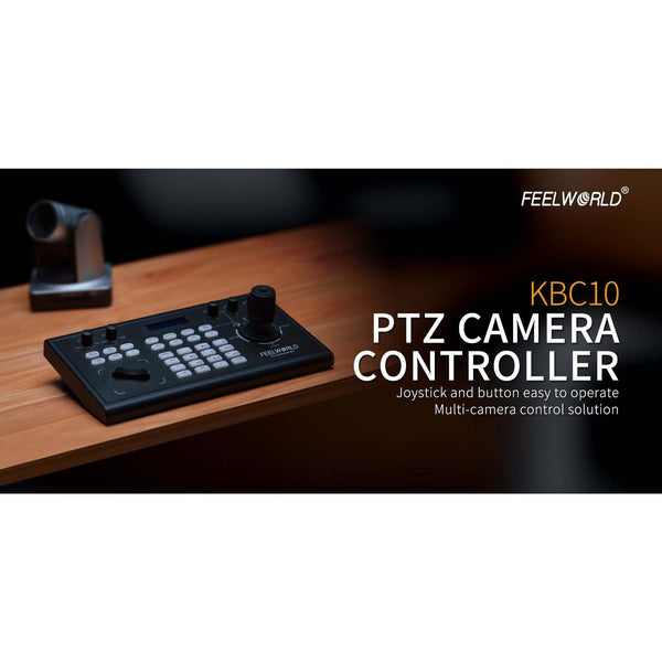 FEELWORLD KBC10 PTZ CAMERA CONTROLLER WITH JOYSTICK AND KEYBOARD CONTROL LCD DISPLAY POE SUPPORTED - Feelworld