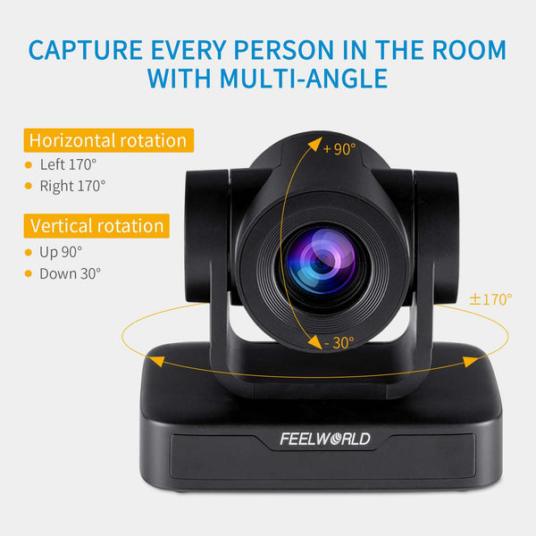 FEELWORLD USB10X VIDEO CONFERENCE USB PTZ CAMERA 10X OPTICAL ZOOM FULL HD 1080P FOR LIVE STREAMING - Feelworld