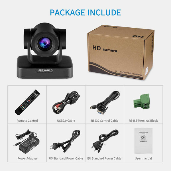 FEELWORLD USB10X VIDEO CONFERENCE USB PTZ CAMERA 10X OPTICAL ZOOM FULL HD 1080P FOR LIVE STREAMING - Feelworld