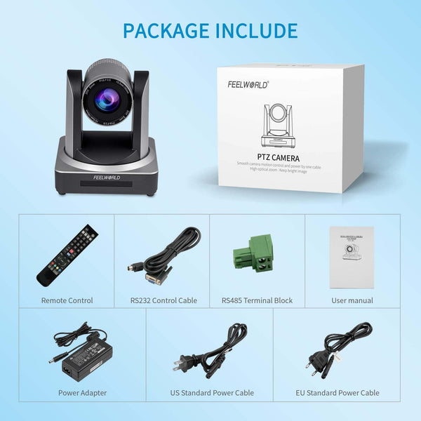 FEELWORLD POE20X SIMULTANEOUS 3G-SDI HDMI IP LIVE STREAMING PTZ CAMERA WITH 20X ZOOM POE SUPPORTED - Feelworld