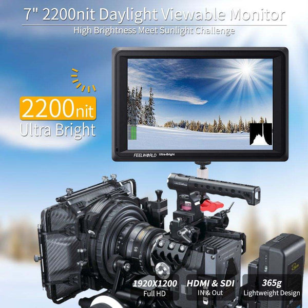 FEELWORLD FW279S 7 INCH ULTRA BRIGHT 2200NIT DAYLIGHT VIEWABLE DSLR CAMERA FIELD MONITOR SDI 4K HDMI - Feelworld